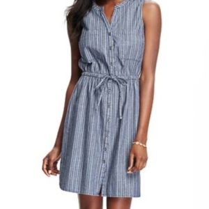 Old navy Striped Chambray Dress with pockets